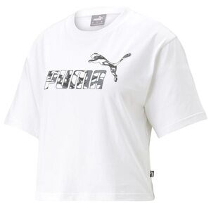 PUMA Men's White and Gray Logo Tee